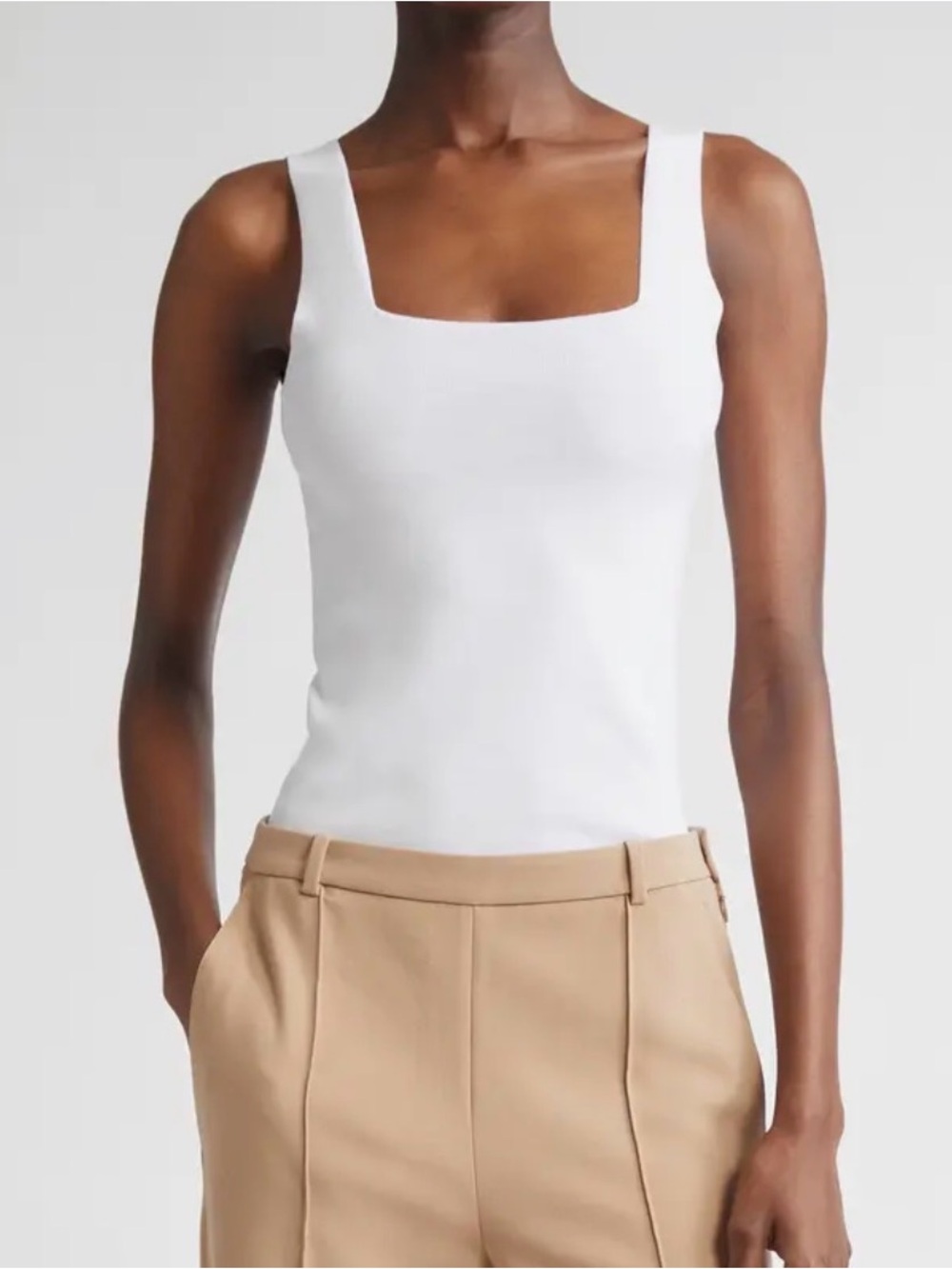 Vince White Square-Neck Ribbed Tank - Picture 1 of 7